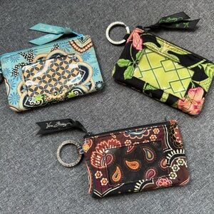Vera Bradley Colorful Patterned Coin Purses Trio